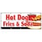 Signmission HOT DOG FRIES & SODA BANNER SIGN all beef drink frank meal deal chili B-120 Hot Dogs Fries & Soda - alternate 1